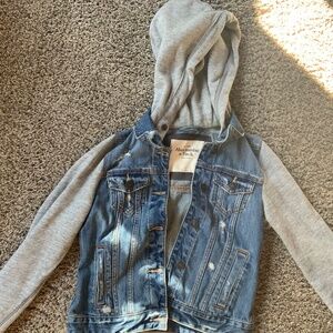Abercrombie & Fitch Kids Denim Jacket with Gray Sleeves